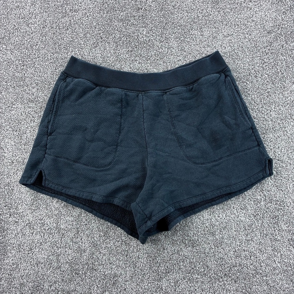 Madewell Airyterry Stitched Sweat Shorts Women's Large‎ Black Lounge Pockets